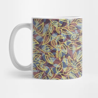 Minimalist Leaf Line Art Illustration as a Seamless Surface Pattern Design Mug